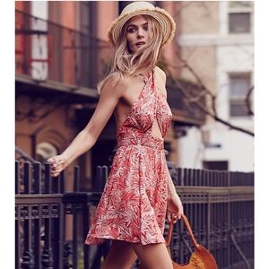 Free people Libby mini convertible halter floral dress